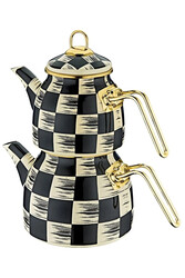 OMS COLLECTION - 10810 Damalı Emaye Çaydanlık