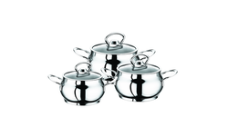 OMS COLLECTION - 1145 - 6 Parça, İndüksiyonlu, Sos, Mama, Çorba, Saklama, Tencere Seti, Gümüş Renk