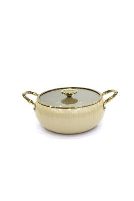 12002 - ALLURE - Pure CERAMIC - 9 Parça - Biogranit, Seramik, Set, Krem Gövde, Gold Detay