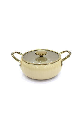 12002 - ALLURE - Pure CERAMIC - 9 Parça - Biogranit, Seramik, Set, Krem Gövde, Gold Detay