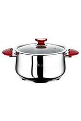 OMS COLLECTION - 2038 2 Parça Paslanmaz Çelik 16x10 Cm 1,80 Litre Derin Tencere Kırmızı OMS COLLECTION - 2038 2 Parça Paslanmaz Çelik 16x10 Cm 1,80 Litre Derin Tencere Kırmızı