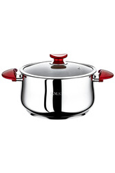 OMS COLLECTION - 2038 2 Parça Paslanmaz Çelik Derin Tencere 24x14 Cm Kırmızı OMS COLLECTION - 2038 2 Parça Paslanmaz Çelik Derin Tencere 24x14 Cm Kırmızı