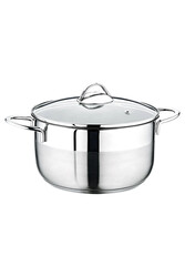 OMS COLLECTION - 2050 Paslanmaz Çelik Zımparalı Derin Tencere 24x14 Cm Sade