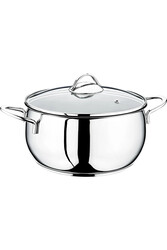 OMS COLLECTION - 2060 2 Parça Cam Kapak Paslanmaz Çelik Yarım Küre Derin Tencere 22x12 Cm Sade OMS COLLECTION - 2060 2 Parça Cam Kapak Paslanmaz Çelik Yarım Küre Derin Tencere 22x12 Cm Sade