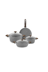 OMS COLLECTION - 3105/g Tencere Seti Granit Gri 7 Parça OMS COLLECTION - 3105/g Tencere Seti Granit Gri 7 Parça