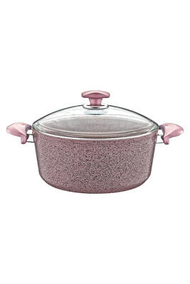 3110 - 2 Parça Bio Granit 24x12 Cm 4,30 Litre Derin Tencere Gri Renk
