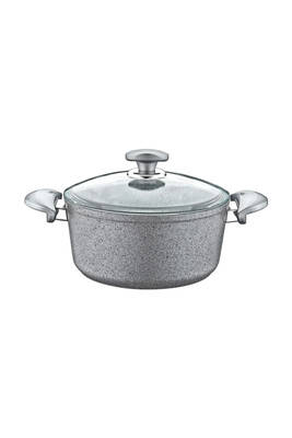 3110 2 Parça Bio Granit Derin Tencere 20x10 2,6 Litre Gri Renk
