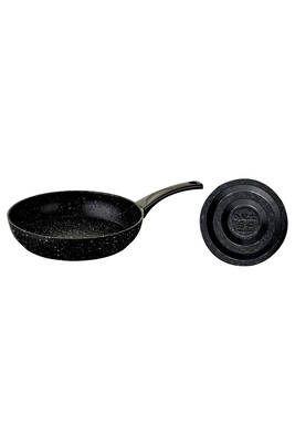 3210 - Tek Parça, Bio Granit, Yapışmaz, 30x6 Cm - 3,35 Lt. Kızartma Tavası Siyah Gövde, Siyah Detay
