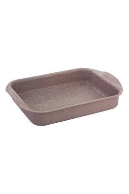 3213 - Tek Parça Biogranit, Yanmaz, Yapışmaz 35x27x7 Cm Dikdörtgen Fırın Tepsisi - Sütlükahve Rengi