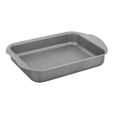 3213 - Tek Parça Biogranit, Yanmaz, Yapışmaz 29x27x7 Cm Dikdörtgen Fırın Tepsisi - Gri Renk