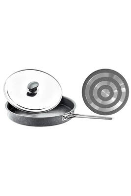 3222 Tek Parça Metal Kapaklı Biogranit 32x4 Cm, 2,6 Litre Hamsi Tavası Gri