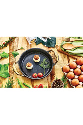 3248 - Tek Parça, Bio Granit, Döküm, 22 Cm Sahan, Tava Siyah Gövde, Gold Detay - Thumbnail
