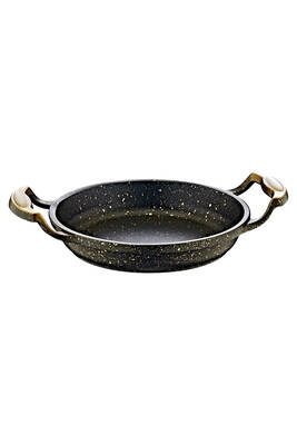 3248 - Tek Parça, Bio Granit, Döküm, 22 Cm Sahan, Tava Siyah Gövde, Gold Detay