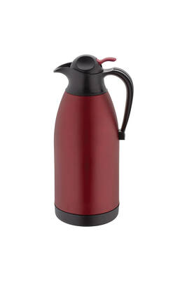 3281 - 2 Parça - Paslanmaz Çelik, 2,0 Litre Sıcak, Soğuk, Termos Kırmızı Gövde, Siyah Detay