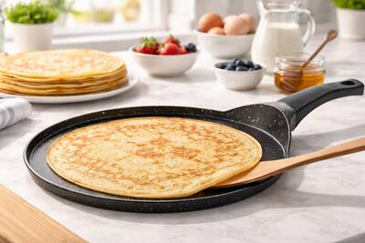 Oms Collection Biogranit Döküm Krep Tavası ( 3299 - 26 - Siyah )