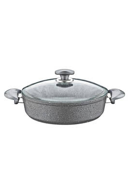 3310 2 Parça Bio Granit 28x8 Cm - 4,2 Litre Karnıyarık Tencere Gri Renk