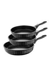OMS COLLECTION - 3727 3 Parça Bio Granit Döküm Tava Seti 20-24-28 Cm Siyah OMS COLLECTION - 3727 3 Parça Bio Granit Döküm Tava Seti 20-24-28 Cm Siyah