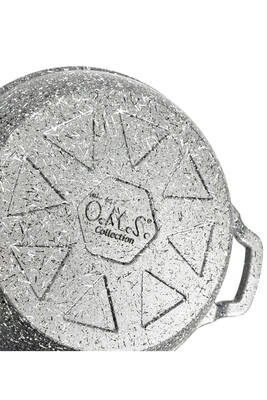 3728 - 2 Parça - Döküm, Bio Granit, ( 16 ve 20 Cm ) Sahan Seti, Gri Renk