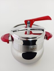 Oms 5080-G - 9 Litre, İndüksiyon Uyumlu, Geniş, Klasik Düdüklü Tencere Kırmızı Renk - Thumbnail