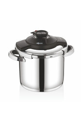 5108 - 2 Parça - İndüksiyonlu, 22 Cm - 9,0 Litre Matik, Düdüklü Tencere, Gümüş Gövde, Siyah Detay - Thumbnail