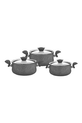 6 Parça Granit Güveç Set Gri Renk