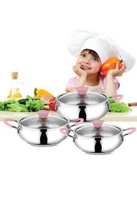 1071 - 6 Parça Küre Sahan Set Çelik Silikon Kulplu