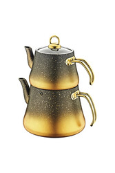 OMS COLLECTION - 8200 ( M ) - 4 Parça - Biogranit, İndüksiyon Taban, Çaydanlık Siyah Gold Gövde, Gold Detay OMS COLLECTION - 8200 ( M ) - 4 Parça - Biogranit, İndüksiyon Taban, Çaydanlık Siyah Gold Gövde, Gold Detay