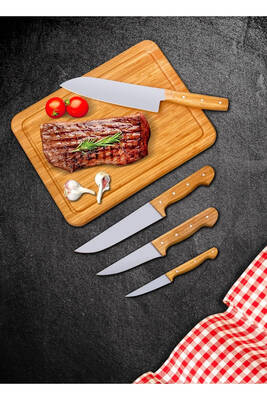 9147 Pratico 5 Parça Bıçak Seti Ve Kesme Tahtası