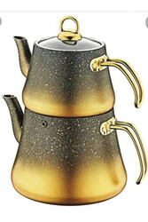 OMS COLLECTION - Altın Granit 4 Parça L Boy Çaydanlık Takımı 8200 OMS COLLECTION - Altın Granit 4 Parça L Boy Çaydanlık Takımı 8200