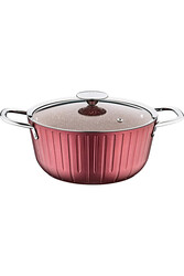 OMS COLLECTION - Colonna -3118 - 2 Parça, Cam Kapaklı, 20x10 Cm, 2,5 Litre, Bio Granit, Derin Tencere, Bordo Gövde OMS COLLECTION - Colonna -3118 - 2 Parça, Cam Kapaklı, 20x10 Cm, 2,5 Litre, Bio Granit, Derin Tencere, Bordo Gövde