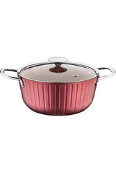 OMS COLLECTION - COLONNA -3118 - 2 Parça, Cam Kapaklı, 28X12 Cm, 6,2 Litre, Bio Granit, Derin Tencere, Bordo Gövde OMS COLLECTION - COLONNA -3118 - 2 Parça, Cam Kapaklı, 28X12 Cm, 6,2 Litre, Bio Granit, Derin Tencere, Bordo Gövde