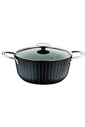 OMS COLLECTION - COLONNA -3118 - 2 Parça, Cam Kapaklı, 28X12 Cm, 6,2 Litre, Bio Granit, Derin Tencere, Siyah Gövde OMS COLLECTION - COLONNA -3118 - 2 Parça, Cam Kapaklı, 28X12 Cm, 6,2 Litre, Bio Granit, Derin Tencere, Siyah Gövde