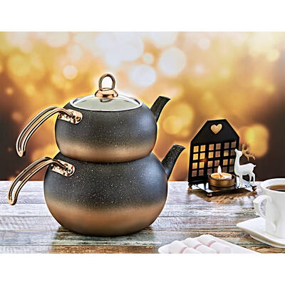 Oms 4 Pcs Granit Küre Çaydanlık Büyük Boy 8210LBAKIR