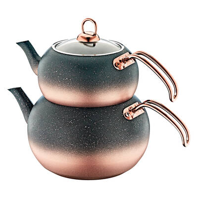 Oms 4 Pcs Granit Küre Çaydanlık Büyük Boy 8210LBAKIR