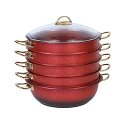 OMS COLLECTION - Oms 6091-C 30CM Granit Mantı Tencere Seti OMS COLLECTION - Oms 6091-C 30CM Granit Mantı Tencere Seti