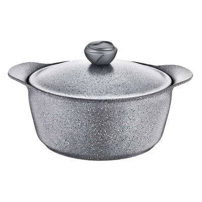 Oms Collection 3120 2 Parça - 22X12 Cm - 3,7 Litre Hacminde Bio Granit Tencere Gri Renk