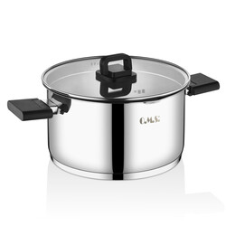 Oms Collection 8 Parça Katlanabilir Saplı Süzgeç Ağızlı İndüksiyon Taban Çelik Tencere Seti ( 1151 - Gümüş ) - Thumbnail