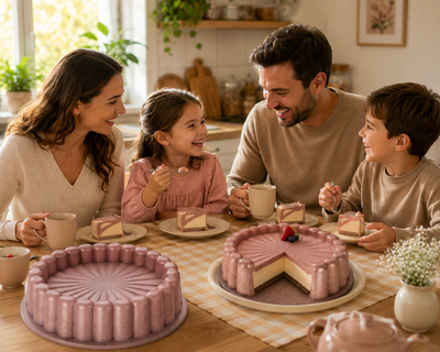 Oms Collection - Biogranit Döküm 26 Cm Chese Cake Tart Kek Kalıbı ( 3296 - Rose Pink )