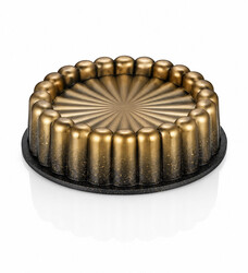 Oms Collection - Biogranit Döküm 26 Cm Chese Cake Tart Kek Kalıbı ( 3296 - Siyah Gold ) - Thumbnail
