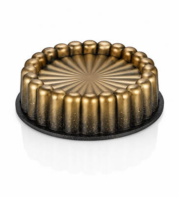 Oms Collection - Biogranit Döküm 26 Cm Chese Cake Tart Kek Kalıbı ( 3296 - Siyah Gold )