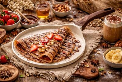 Oms Collection Biogranit Döküm Krep Tavası ( 3299 - 26 - Fil Dişi )