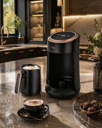 Oms Collection - Cafetura - 2 Parça 4 Kişilik Gurme Otomatik Kahve Makinesi ( 8800 - Siyah ) - Thumbnail