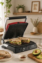 Oms Collection - Otomatik Çok Amaçlı Grill Tost Makinesi ( 3278 - Kırmızı ) - Thumbnail