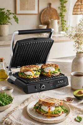 Oms Collection - Otomatik Çok Amaçlı Grill Tost Makinesi ( 3278 - Siyah )