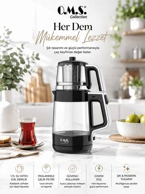 Oms Collection Protea Otomatik Çay Makinesi ( 8802 - Siyah )