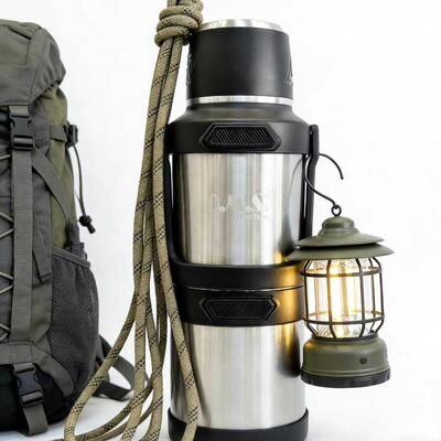 Oms Collection - STORMTHERMO 5 Pcs. Paslanmaz Çelik Sıcak & Soğuk Termos ( 8501 - 1,3 Litre - Gümüş )