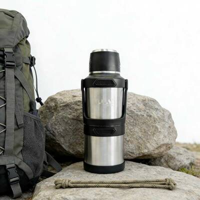 Oms Collection - STORMTHERMO 5 Pcs. Paslanmaz Çelik Sıcak & Soğuk Termos ( 8501 - 1,3 Litre - Gümüş )