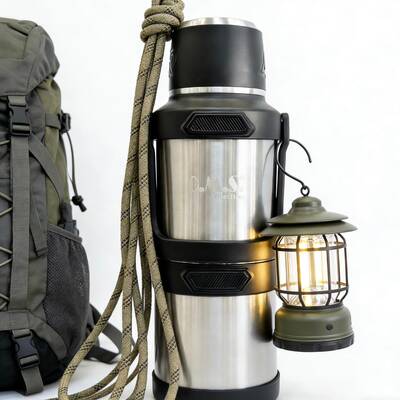 Oms Collection - STORMTHERMO 5 Pcs. Paslanmaz Çelik Sıcak & Soğuk Termos ( 8501 - 1,7 Litre - Gümüş )