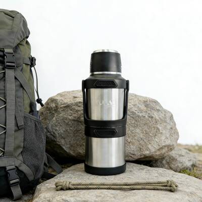 Oms Collection - STORMTHERMO 5 Pcs. Paslanmaz Çelik Sıcak & Soğuk Termos ( 8501 - 4 Litre - Gümüş )