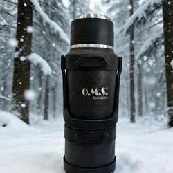 OMS COLLECTION - Oms Collection - STORMTHERMO 5 Pcs. Paslanmaz Çelik Sıcak & Soğuk Termos ( 8503 - 1,7 Litre - Siyah )